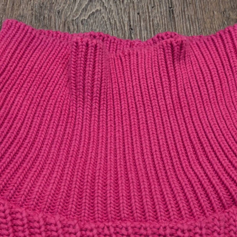 For Days Re-New Organic Cotton Knit Pink Striped Cropped Turtleneck Sweater M - Picture 5 of 15